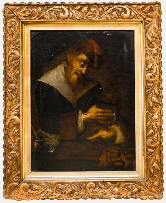 After George van der Mijn (1723-1763) - Framed 19th Century Oil, The Usurer