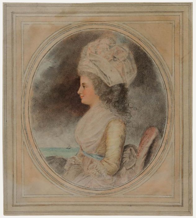 After John Downman (1750-1824) - Graphite Drawing, Portrait of a Lady