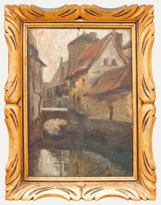 Fernand Alkan Levy (1870-1941) - Early 20th Century Oil, The Canal