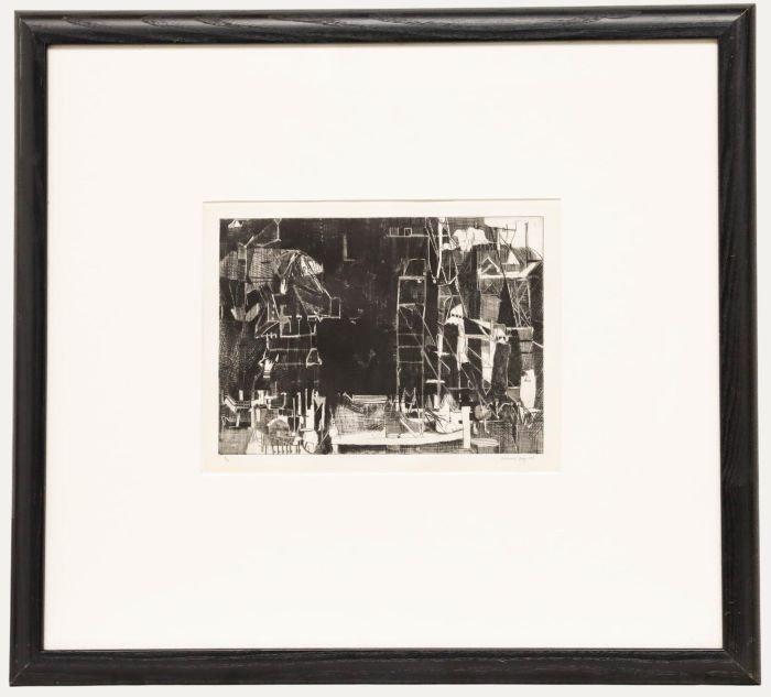 Maxwell Doig (b.1966) - 1990 Etching, Pylons