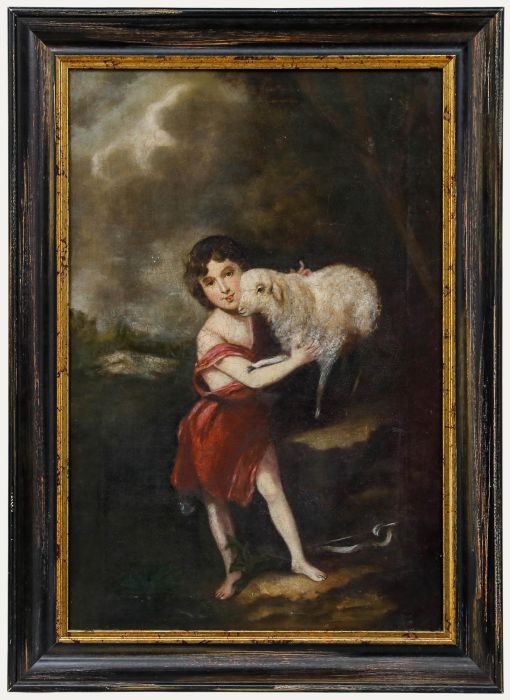 After Bartolome Esteban Murillo - Oil, The Infant Saint John with the Lamb