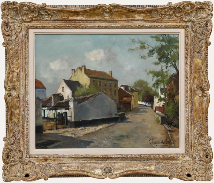 Charles Lebon (1906-1957) - Mid 20th Century Oil, Belgian Street Scene