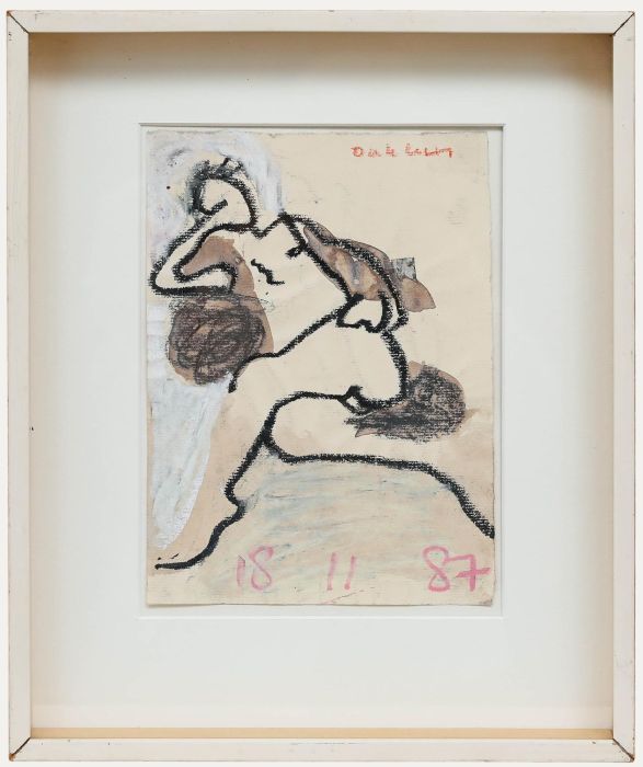 Ed Dukkers (1923-1996) - Framed 1987 Pastel, Reclining Nude