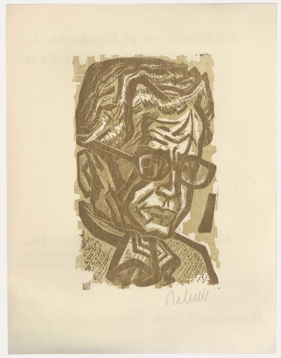 Victor Rebuffo (1903-1983) - Mid 20th Century Woodcut, Autorretrato