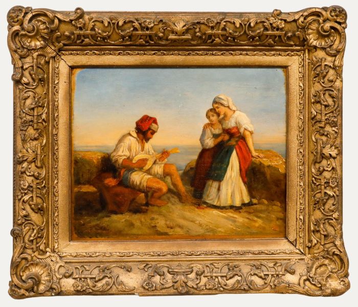 19th Century Oil - The Lute Player