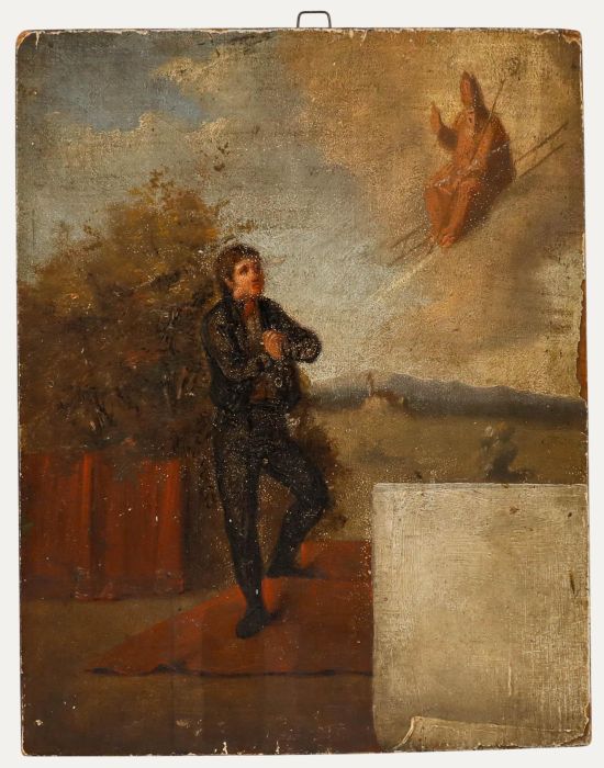 18th Century Oil - Praying to St Peter