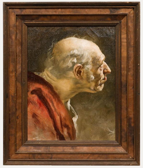 Framed Early 20th Century Oil - Portrait of an Old Man