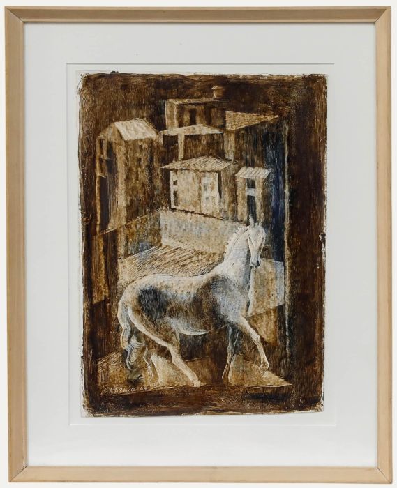 E. Assenza - 1964 Acrylic, White Horse