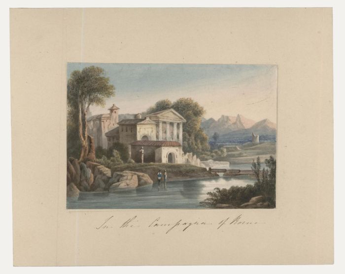 Thomas Remnant Charleton (1756-1849) - Watercolour, In the Campagna of Rome 