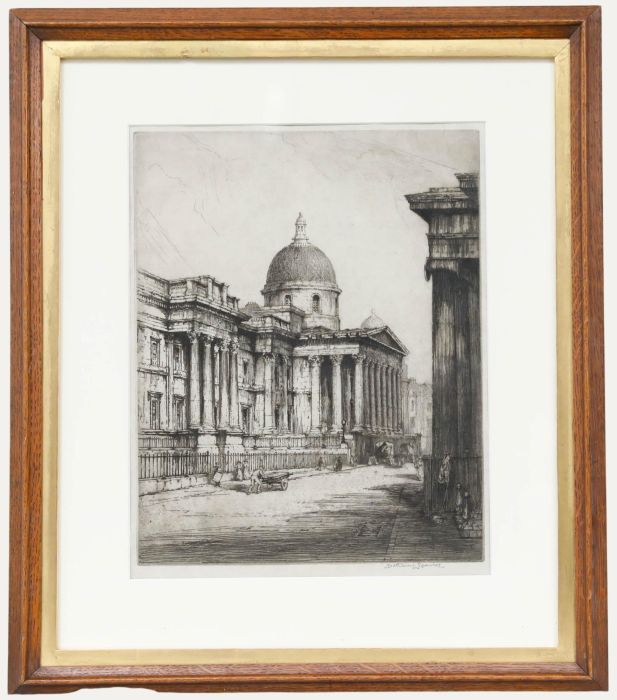 Nathaniel Sparks RE (1880-1956) - Framed 1909 Etching, The National Gallery