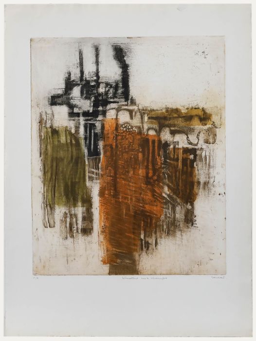 Betty Connal Peebles (1935-1999) - 20th Century Collagraph, Structure aux Champs
