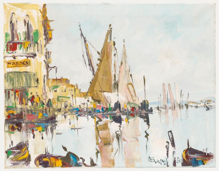 George Richard Deakins (1911-1982) - 20th Century Oil, Continental Harbour