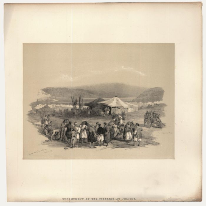 Louis Haghe after David Roberts - Lithograph, Encampment of the Pilgrims