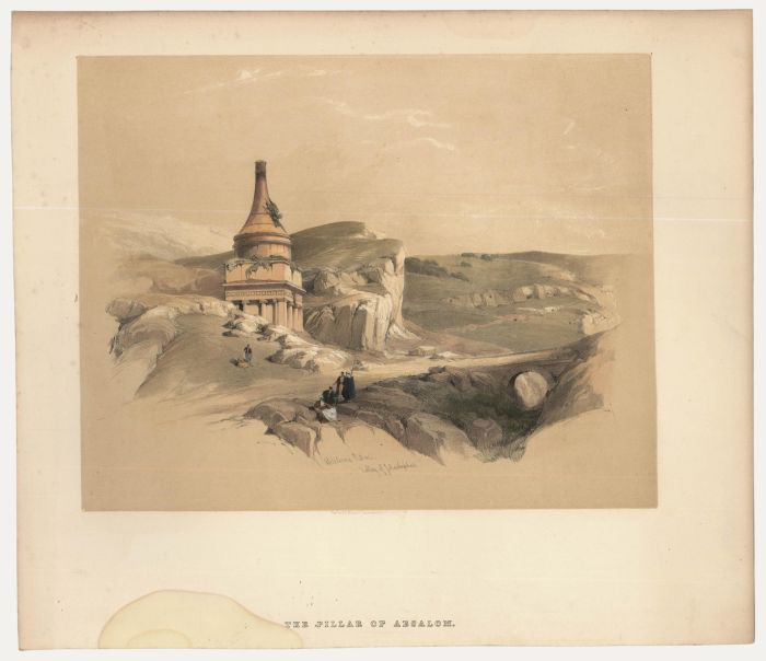 Louis Haghe after David Roberts - 19th Century Lithograph, The Pillar of Absalom