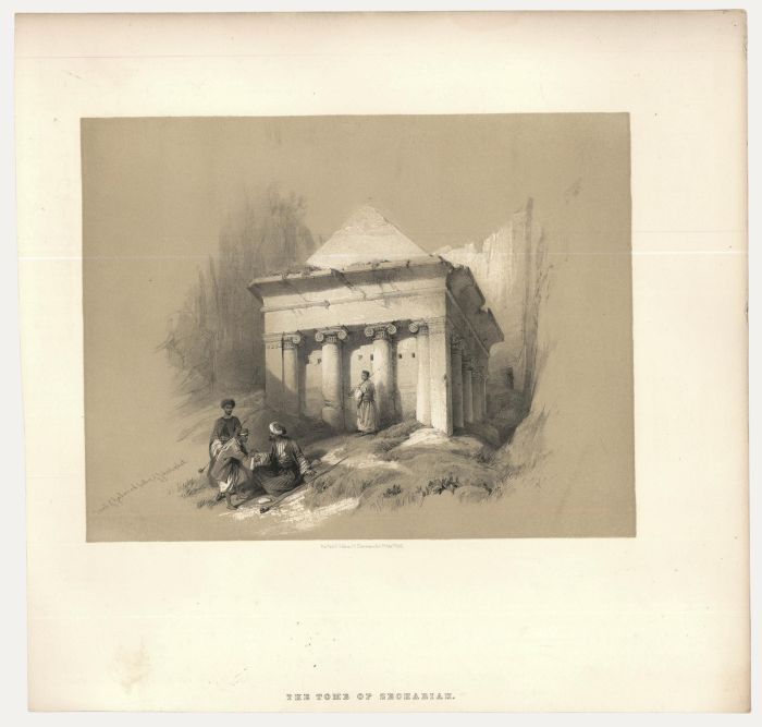 Louis Haghe after David Roberts - 19th Century Lithograph, The Tomb of Zechariah