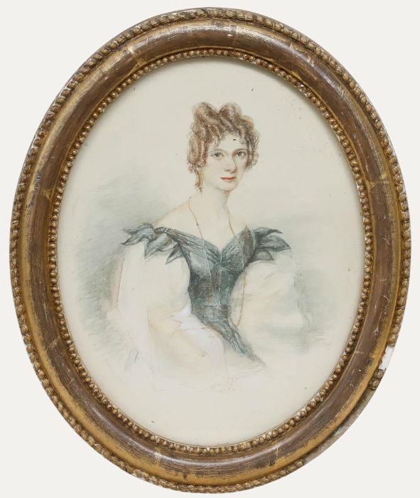 Miniature 19th Century Watercolour - Portrait of a Lady