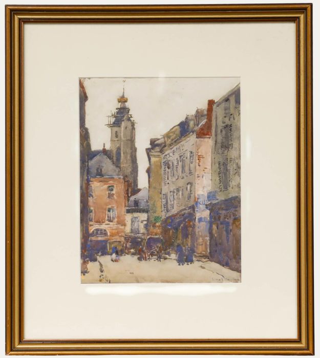 George Graham (1881-1949) - Framed 1914 Watercolour, A Street in France
