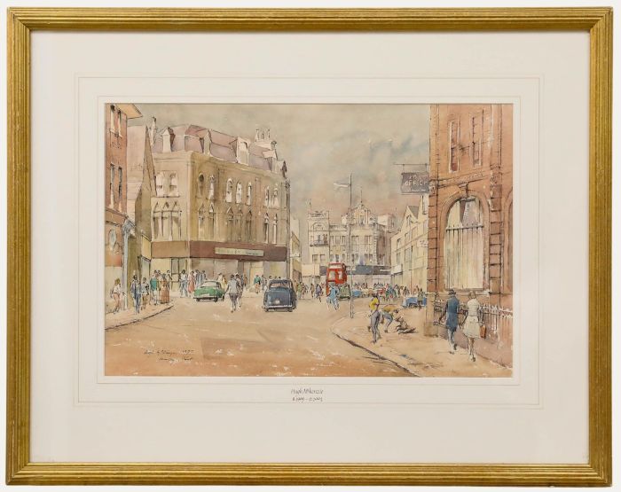 Hugh McKenzie (1909-2005) - Framed 1977 Watercolour, Bromley High Street
