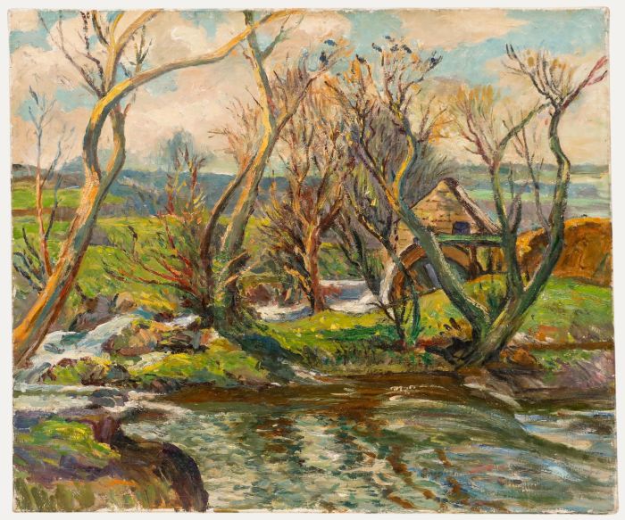 Gordon Clifford Barlow (1913-2005) - Oil, Vellan Drucksia Old Mill in Springtime