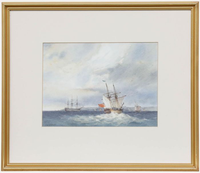 C. W. Morsley - Framed 20th Century Watercolour, Early Brig off North East Coast
