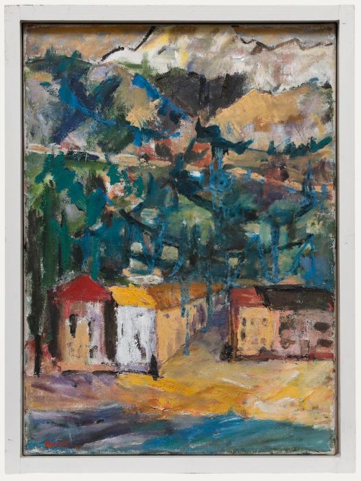 Moshe Elazar Castel (1909-1991) - Mid 20th Century Oil, Beach Houses