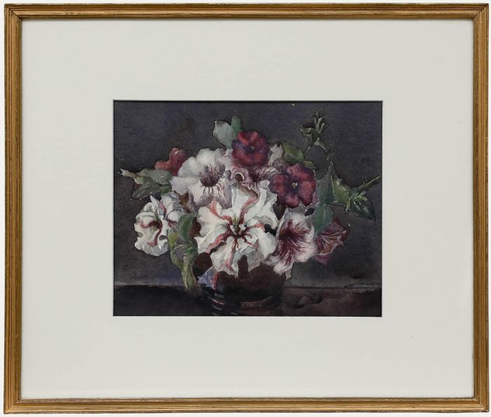 Margaret Worsley - Early 20th Century Watercolour, Still life with Petunias