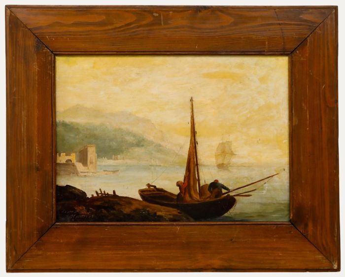 Manner of Claude-Joseph Vernet (1714-1789) - 19th Century Oil, Raising the Sails