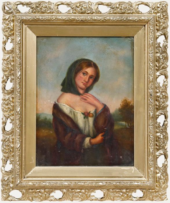 Framed Late 19th Century Oil - Portrait of a Young Woman