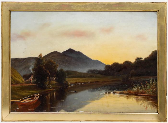 Circle of Waller Hugh Paton (1828-1895) - 19th Century Oil, Highland at Sunset