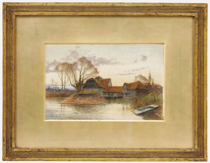 Ernest William Haslehurst (1866-1949) - Framed 1892 Watercolour, Evening