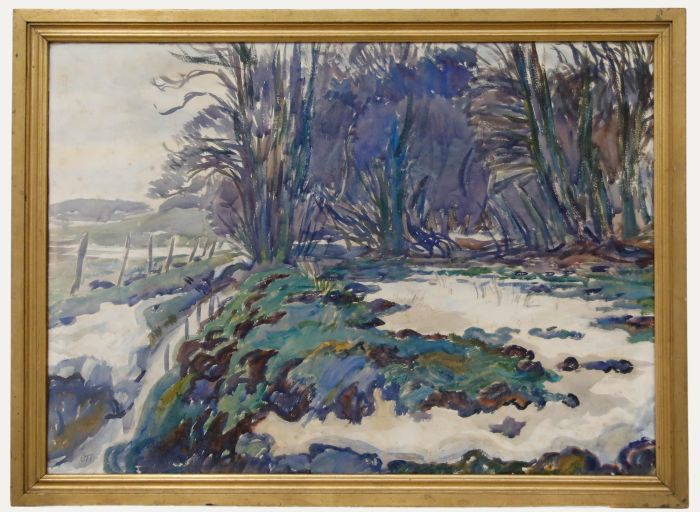 Oscar Bojesen (1879-1930) - Early 20th Century Watercolour, Winter Woodland