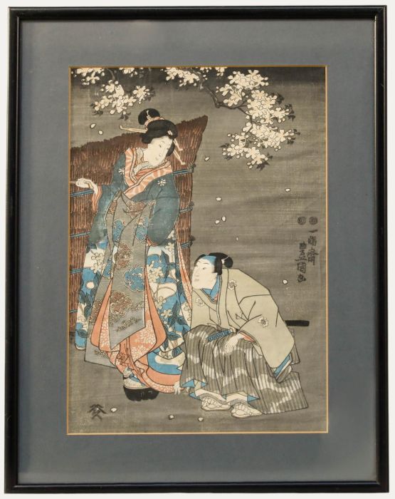 Utagawa Kunisada (1786-1865) -Late 19th Century Japanese Woodblock, Spring Night