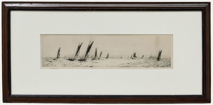 William Lionel Wyllie (1851-1931) - 20th Century Etching, A Windy Day at Sea