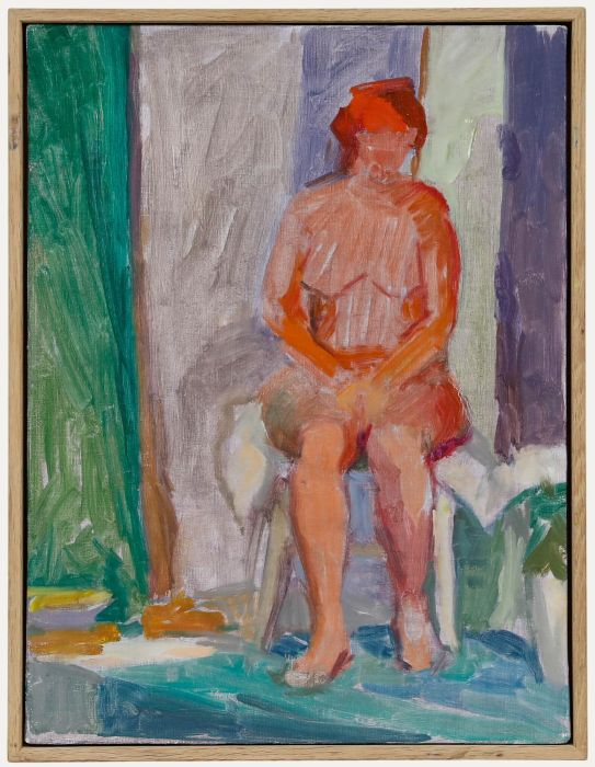 Pauline Plummer (b.1933) - Framed 20th Century Oil, Seated Female Nude