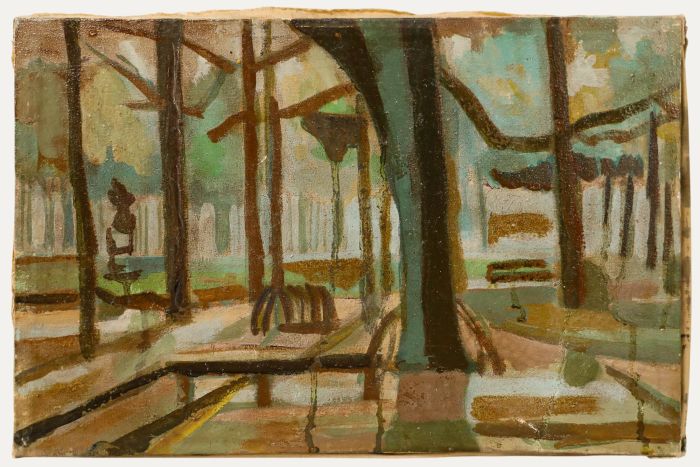 French Mid 20th Century Oil - Jardin des Tuileries, Paris
