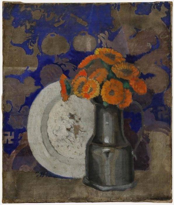 Early 20th Century Oil - Still Life with Orange Flowers