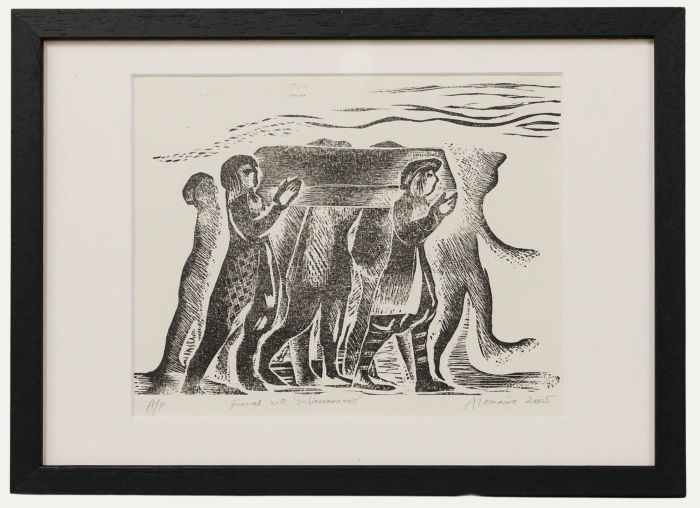 angela-lemaire-1944-2025-2005-woodcut-funeral-with-subterraneans