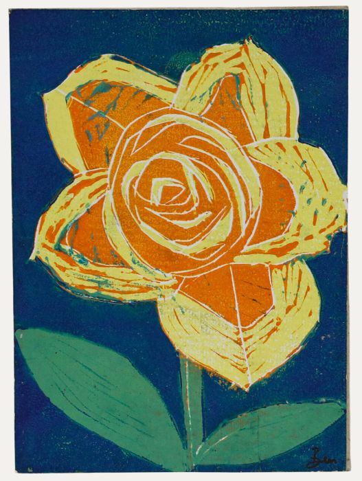 Ben Carrivick - Contemporary Linoprint, Daffodil