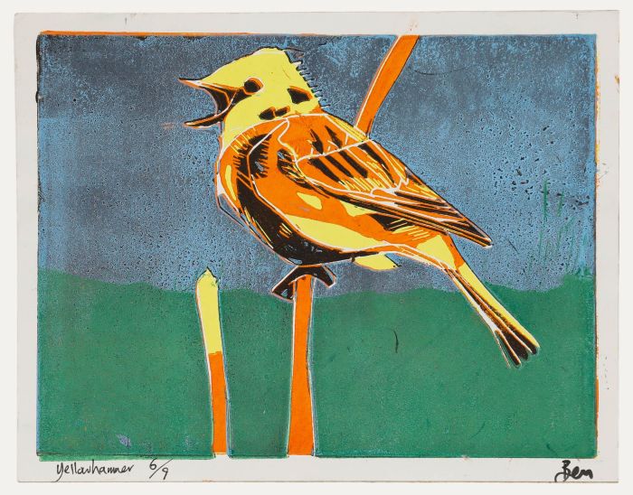 Ben Carrivick - Contemporary Linoprint, Yellowhammer