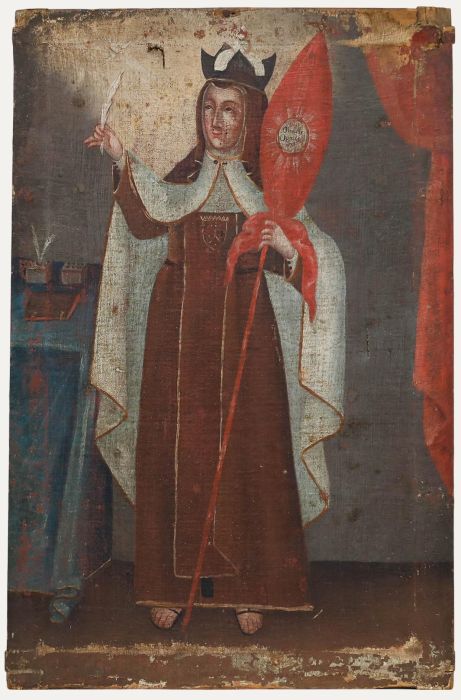 For Restoration, Cuzco School 18th Century Oil - Saint Catherine of Alexandria