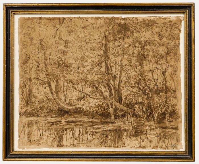 Oscar Bojesen (1879-1930) - 1922 Watercolour, Wooded Stream