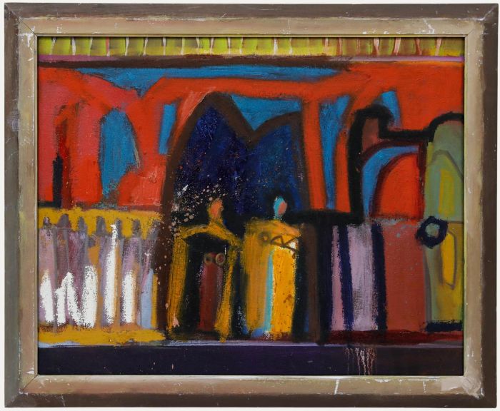 Richard J.S. Young - Framed Contemporary Oil, Street Scene