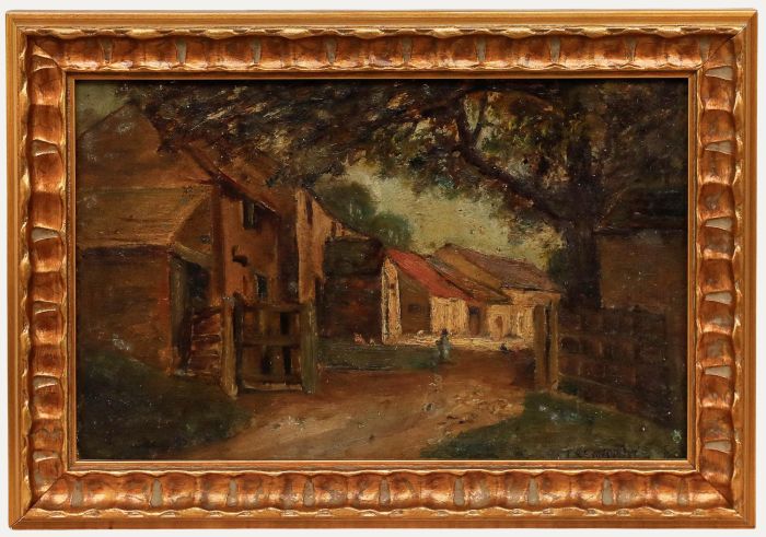 Mid 20th Century Oil - The Farmyard Gate