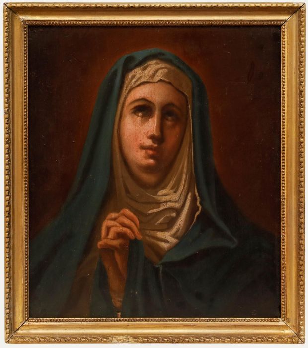 19th Century Oil - The Madonna in Prayer