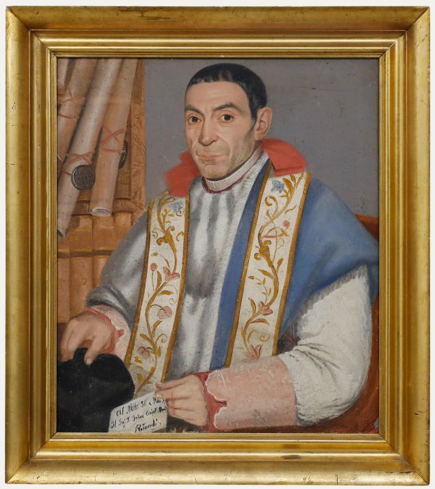 Italian School 1861 Oil - Portrait of a Clergyman