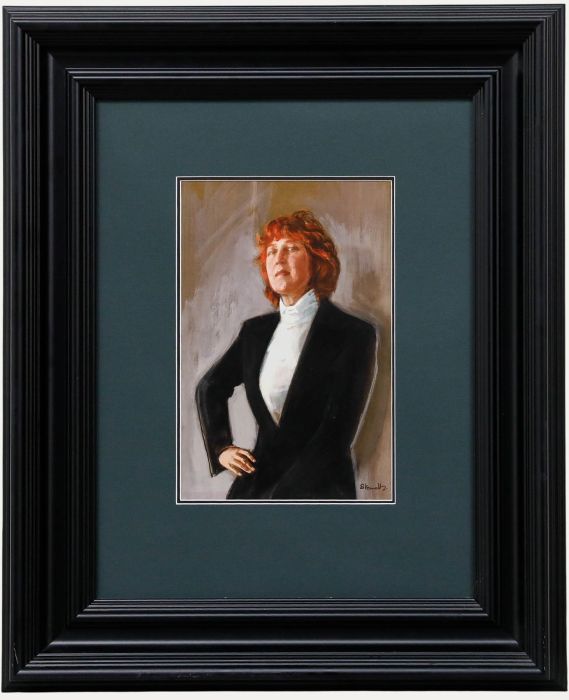 Michael Stennet (1946-2020) - 1987 Gouache, Portrait of Anne Gainsford