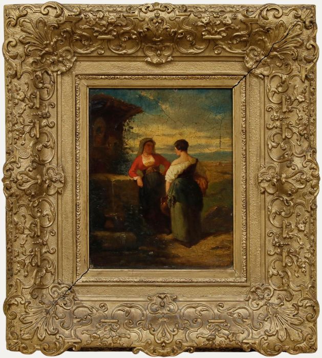 Charles Michel Guilbert D'Anelle (1820-1889) - Oil, Collecting Water