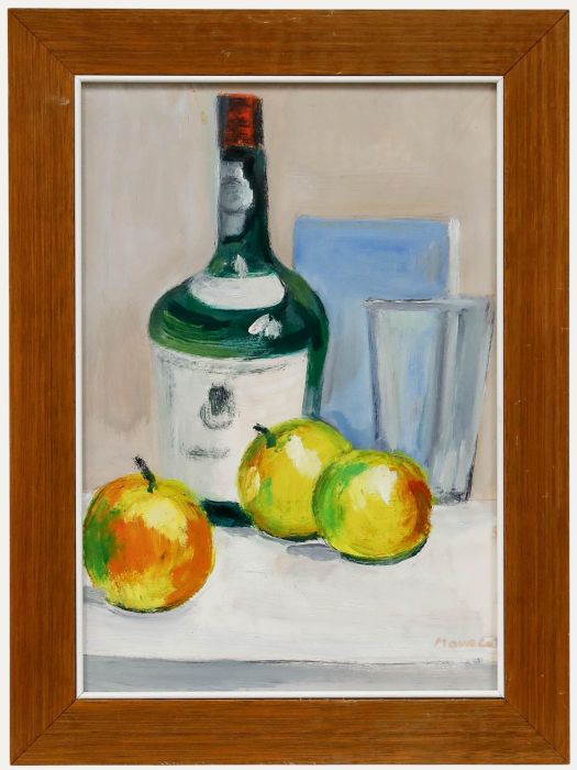 Maurice Mourlot (1906-1983) - Framed 20th Century Oil, Cognac and Apples