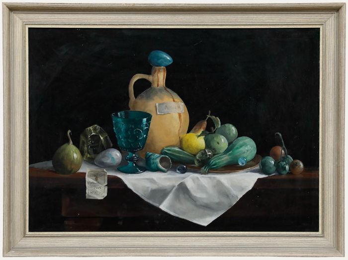 Deborah Jones (b.1922) - Framed 20th Century Oil, Goblet & Gourds