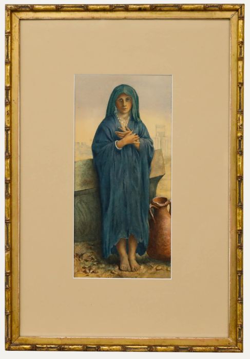 After William Adolphe Bouguereau (1825-1905) - Watercolour, Young Fellah Girl